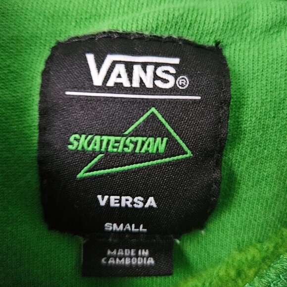 Vans X Skateistan Versa Hoodie Pullover Skate Sun Smiley Green Sweatshirt Small - Picture 3 of 14
